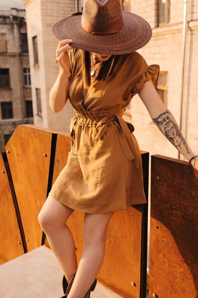 Belted Shirt Dress with Roll-Up Sleeves