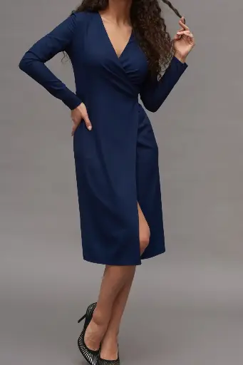 Classic V-Neck Wrap Dress