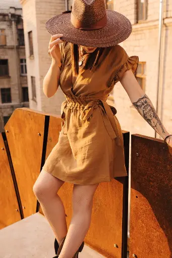 Belted Shirt Dress with Roll-Up Sleeves