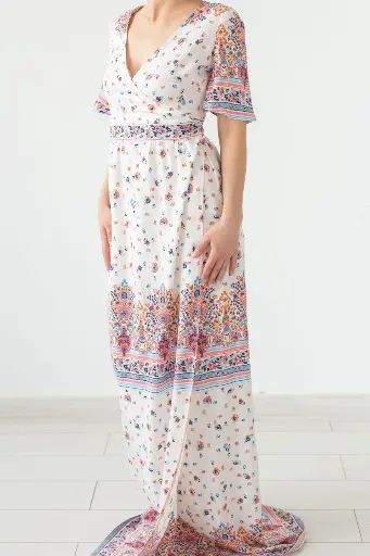 Bohemian Paisley Print Maxi Dress